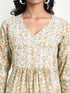 Hand embroidery Chikankari V Neck Anarkali Dress | Long Kurti in Cotton For Women